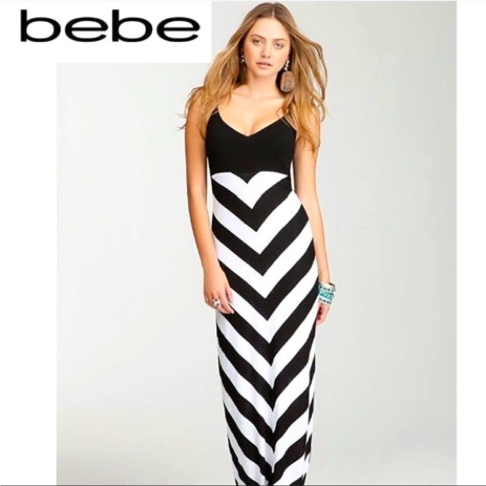 Bebe knit double lined maxi dress